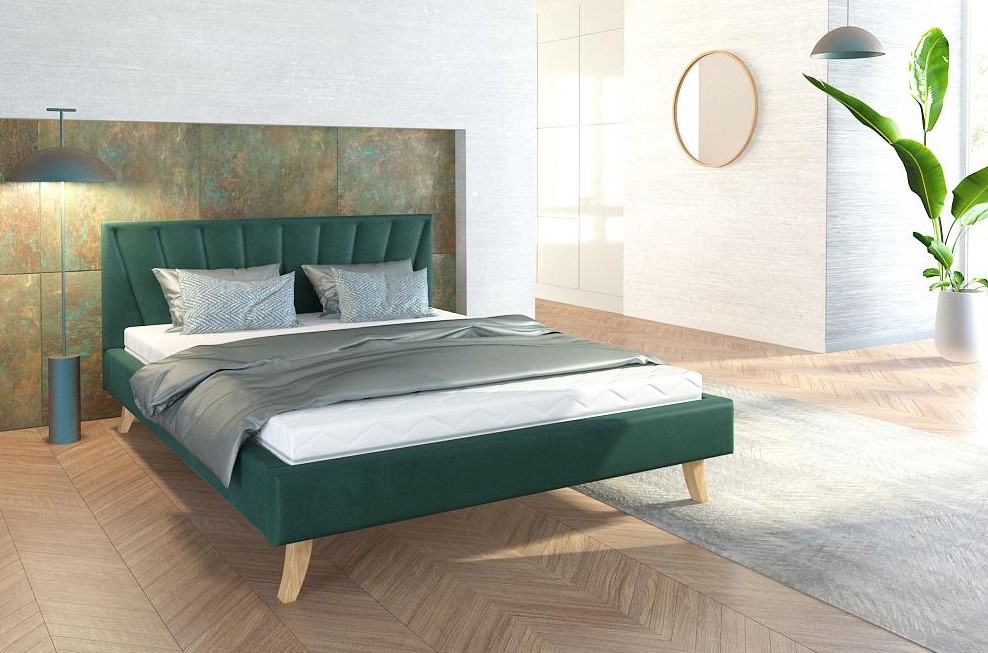 FDM Čalouněná manželská postel HEAVEN | 120 x 200 cm Barva: Zelená