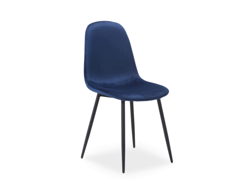 Levně Signal Jídelní židle FOX VELVET | černá matná Barva: Tmavě modrá / TAP.91