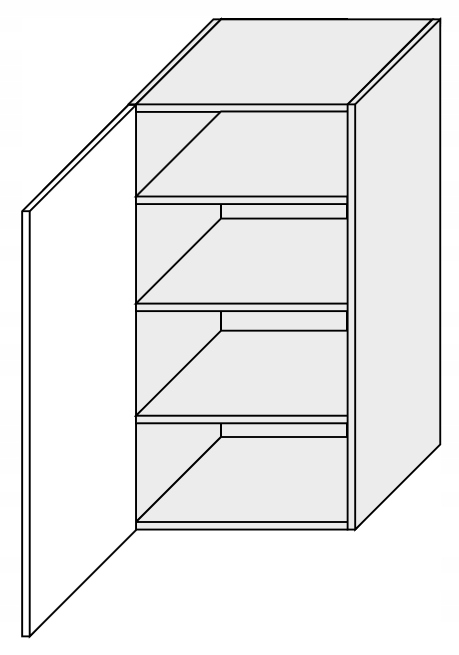 ArtExt Kuchyňská skříňka horní vysoká FLORENCE lesk | W4 45 Barva korpusu: Bílá