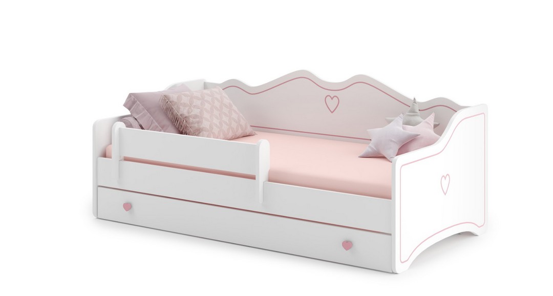 Levně ArtAdrk Dětská postel EMKA Barva: bílá / růžová