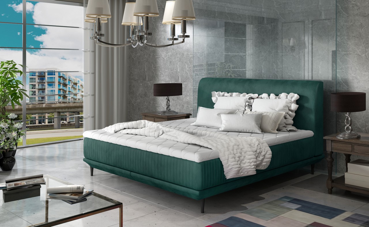 Artelta Manželská postel ASTERIA | 160 x 200 cm Barva: Zelená / Monolith 37