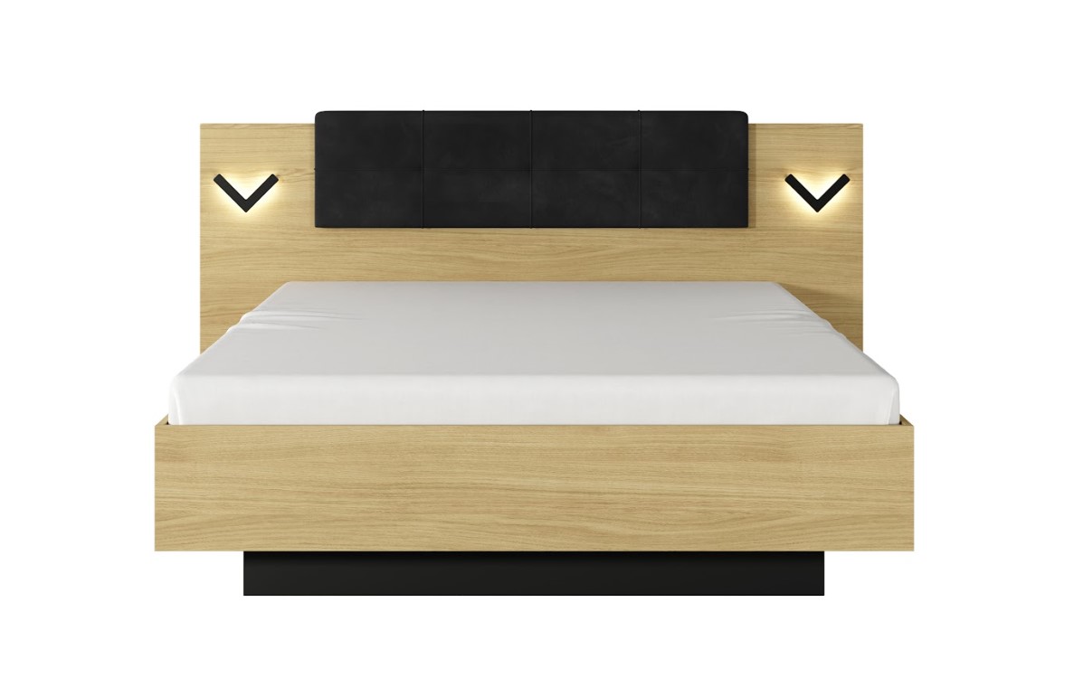 Levně ArtLas Manželská postel SOLVE | 160 x 200 cm Provedení: Postel s dřevěným roštem bez matrace