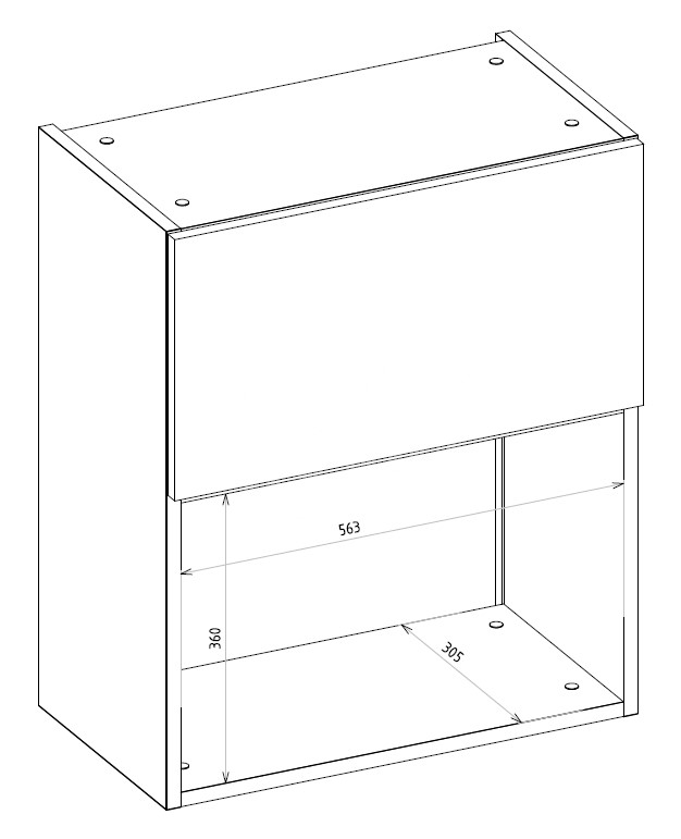 ArtExt Kuchyňská skříňka horní pro mikrovlnnou troubu BONN | W2 MK 60 Barva korpusu: Dub artisan