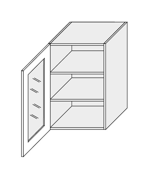 ArtExt Vrchní kuchyňská skříňka Napoli W2S / 50 POVRCHOVÁ ÚPRAVA DVÍŘEK: LESK, BAREVNÉ PROVEDENÍ KORPUSU: BÍLÁ