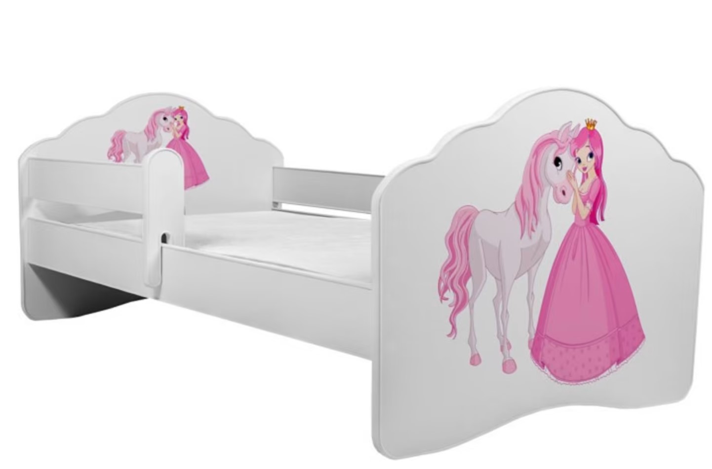 Levně ArtAdrk Dětská postel CASIMO | se zábranou Provedení: Princezna s koněm