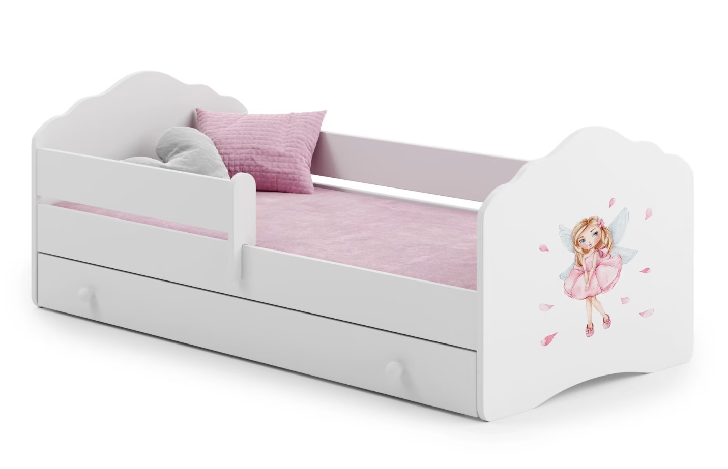 ArtAdrk Dětská postel CASIMO | se zásuvkou a zábranou Provedení: Víla s křídly
