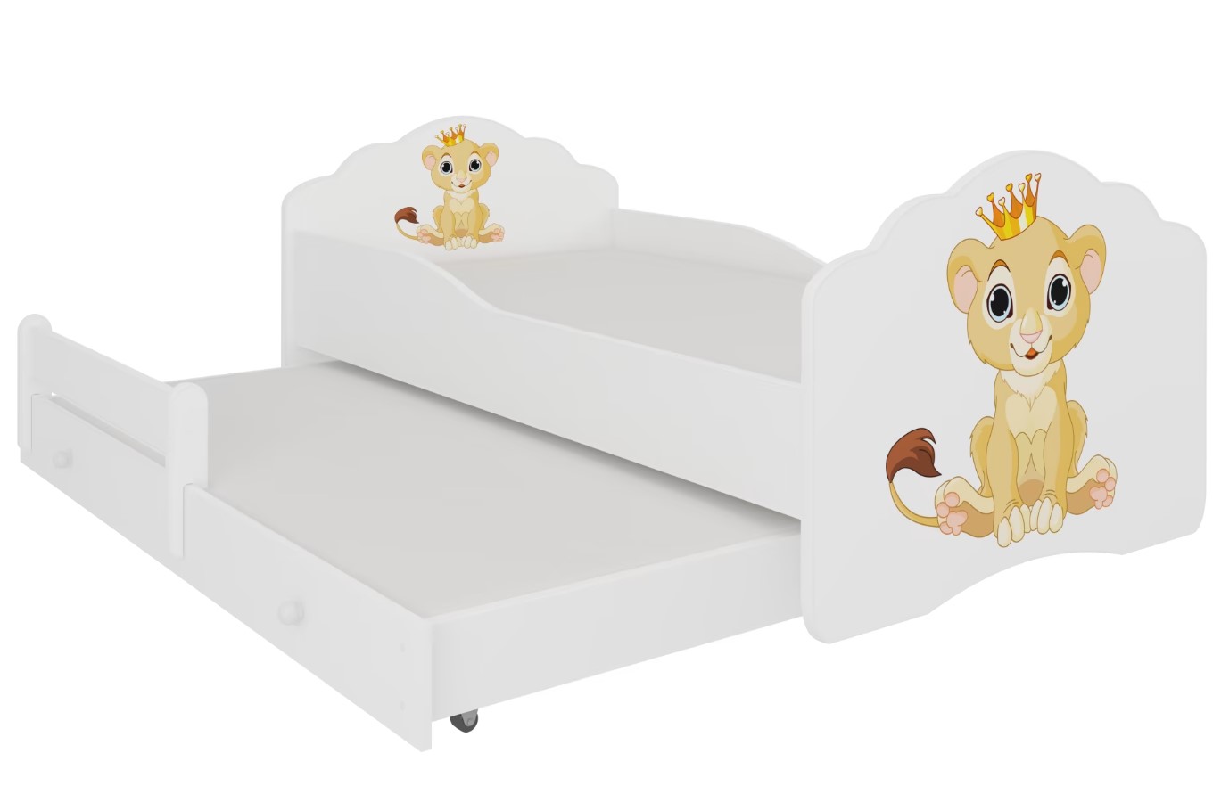 Levně ArtAdrk Dětská postel CASIMO II | s přistýlkou Provedení: Lvík
