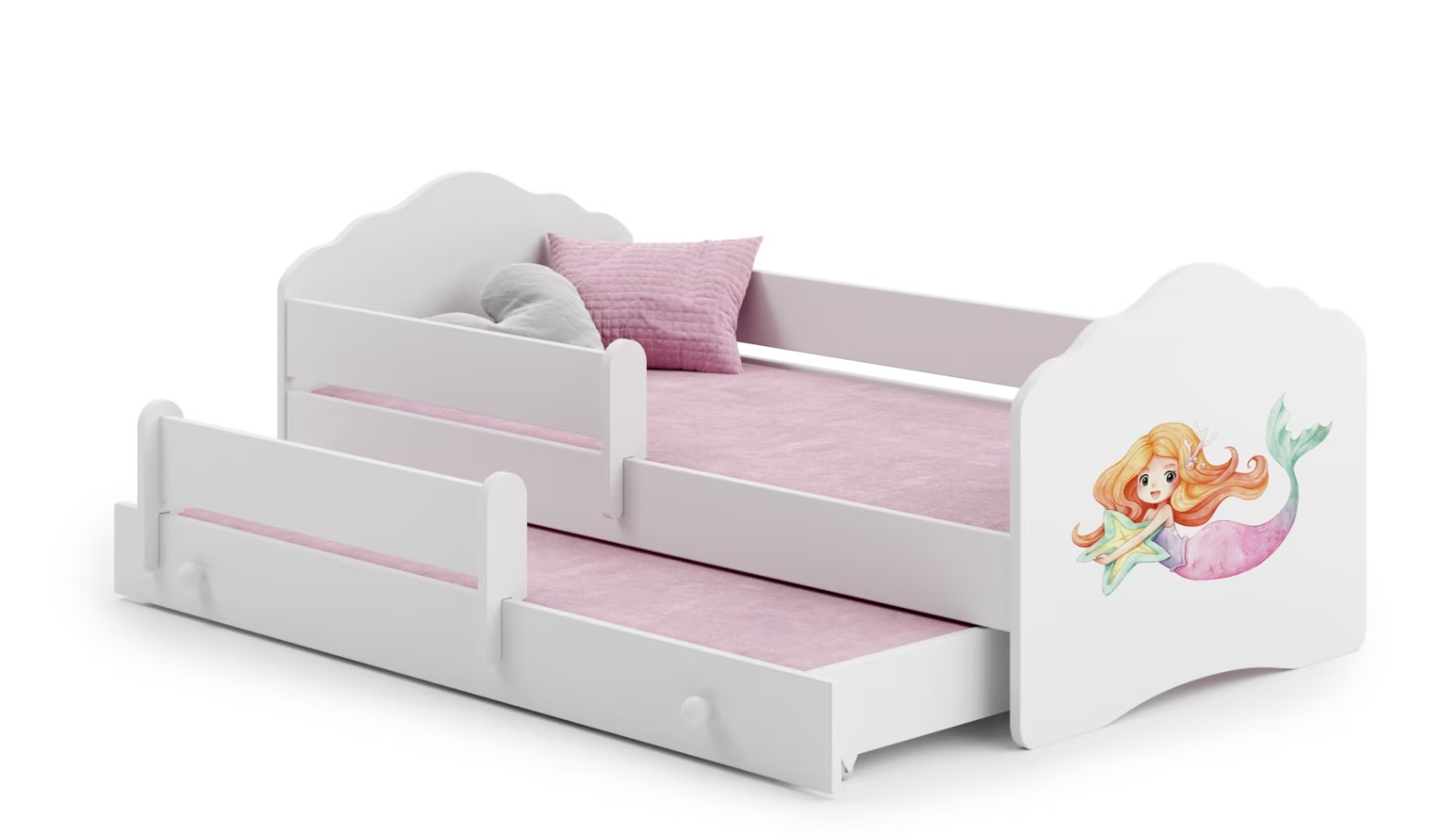 Levně ArtAdrk Dětská postel CASIMO II | s přistýlkou ​​a zábranou Provedení: Mořská panna