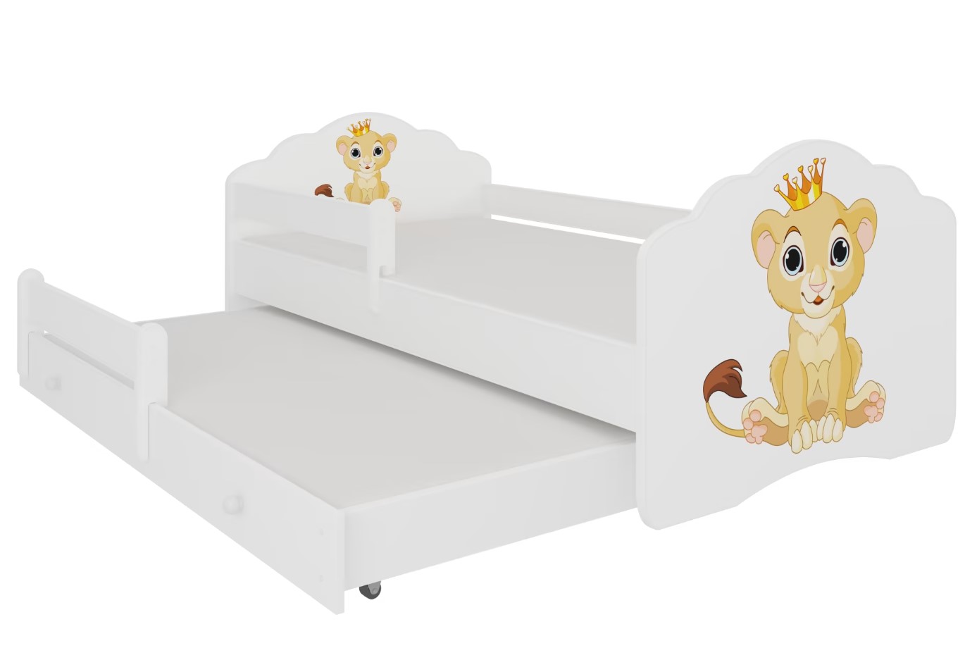 Levně ArtAdrk Dětská postel CASIMO II | s přistýlkou ​​a zábranou Provedení: Kočička