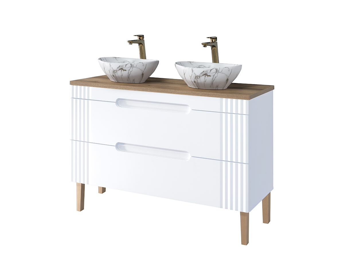 Levně ArtCom Koupelnová skříňka s umyvadlem a deskou FIJI White DU120/1 | 120 cm