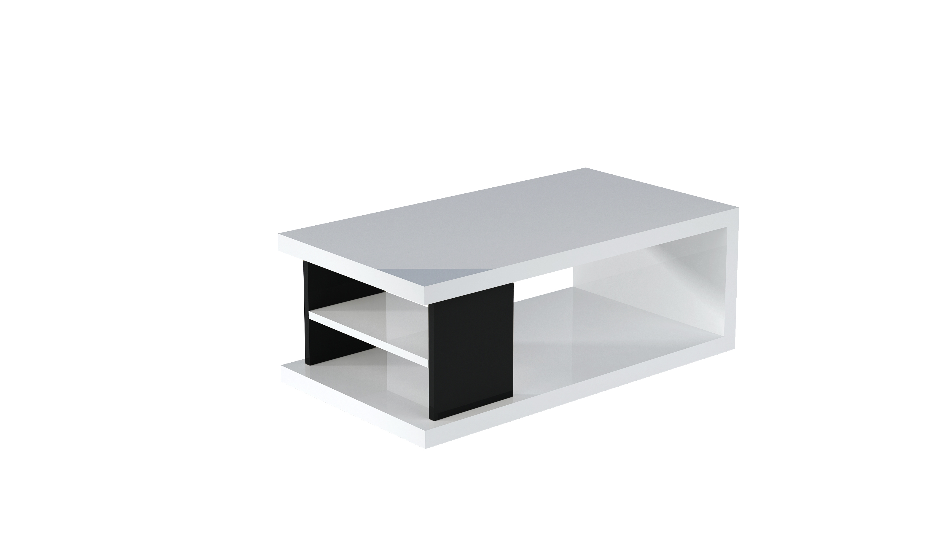 Levně ArtAdrk Konferenční stolek LUKE Barva: Bílá / černý lesk