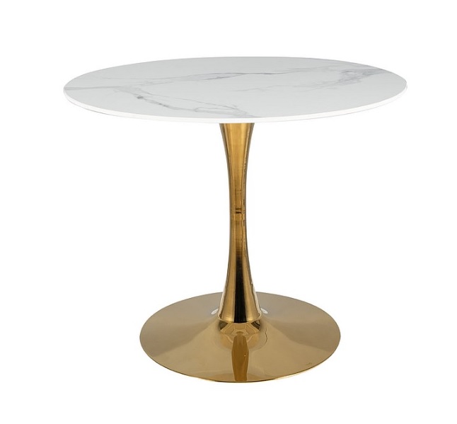 Levně Signal Jídelní stůl ESPERO Barva: zlatá / mramorový efekt bílá