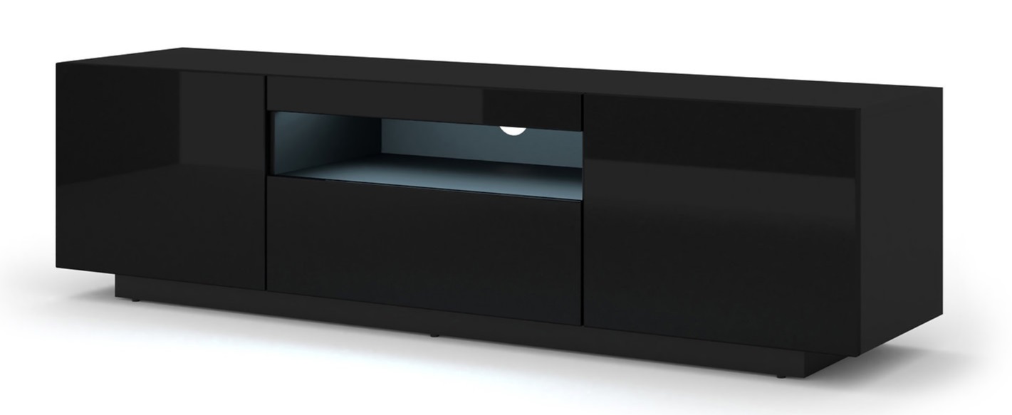 ARTBm TV stolek AURA 150 | černý lesk Variant: s LED osvětlením