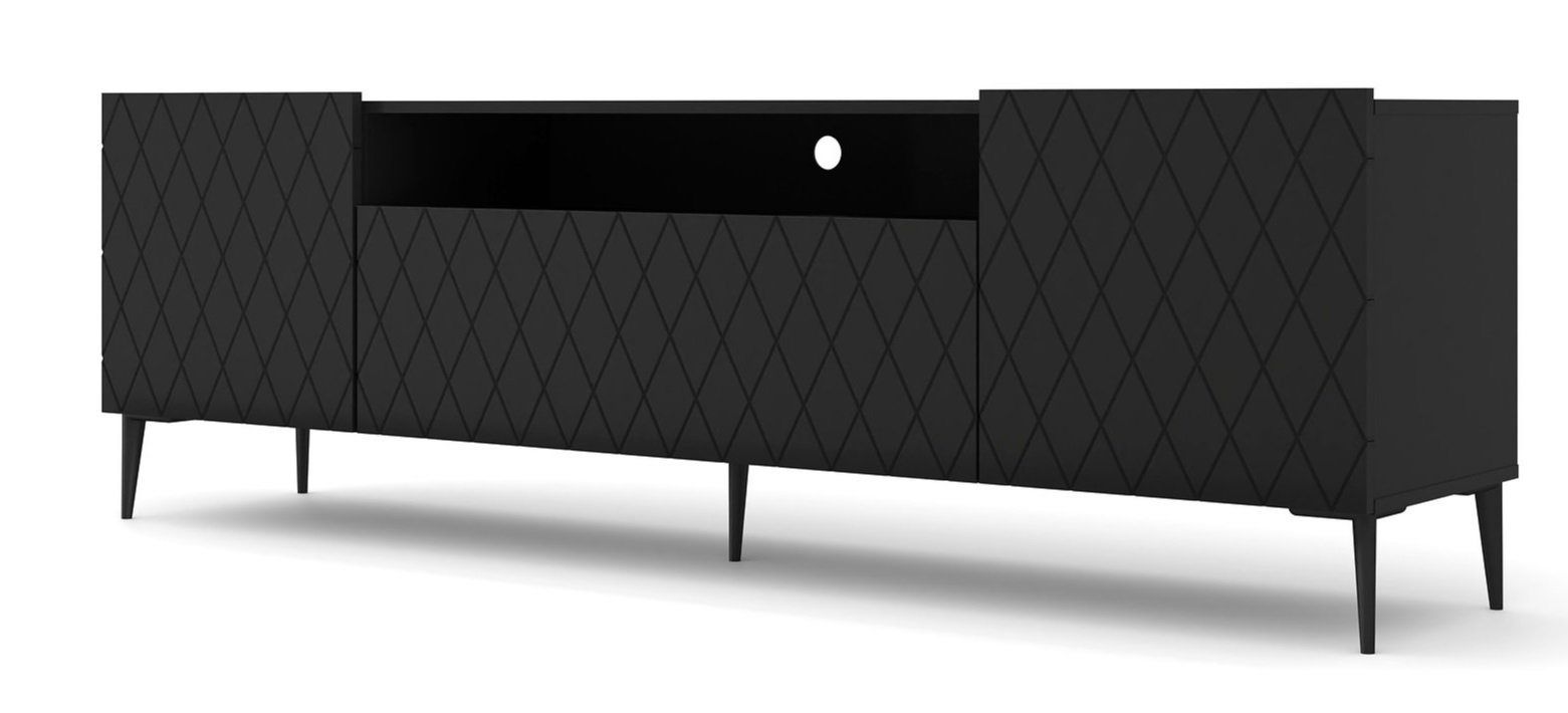 ARTBm TV stolek DIUNA 193 2D1K | černý mat Provedení: Černý mat / černá podnož