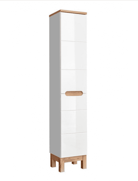 ArtCom Vysoká skříňka do koupelny s košem BALI White 804