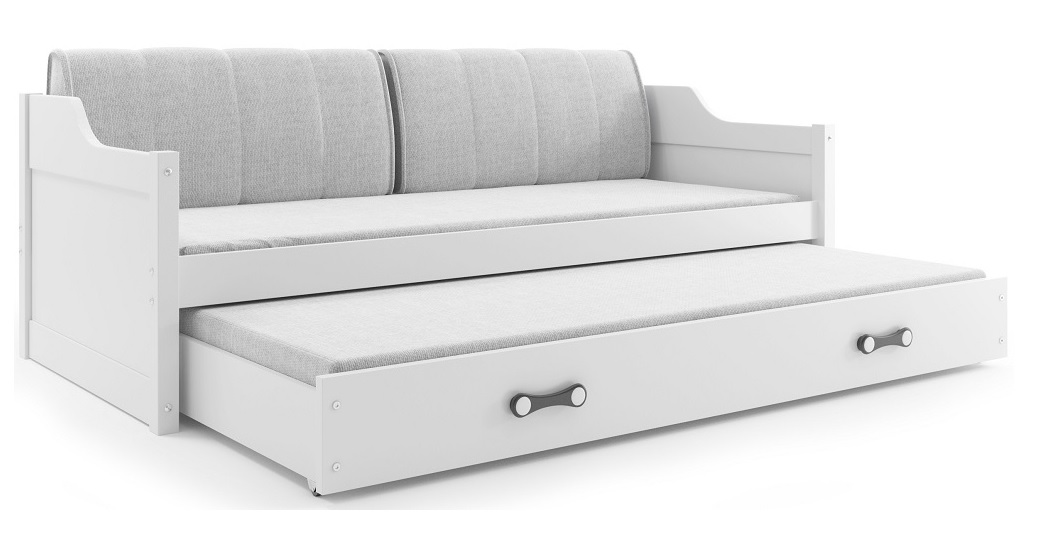 Levně BMS Dětská postel s přistýlkou ​​DAWID | 200x90 cm | bílá/bílá | smontovaná