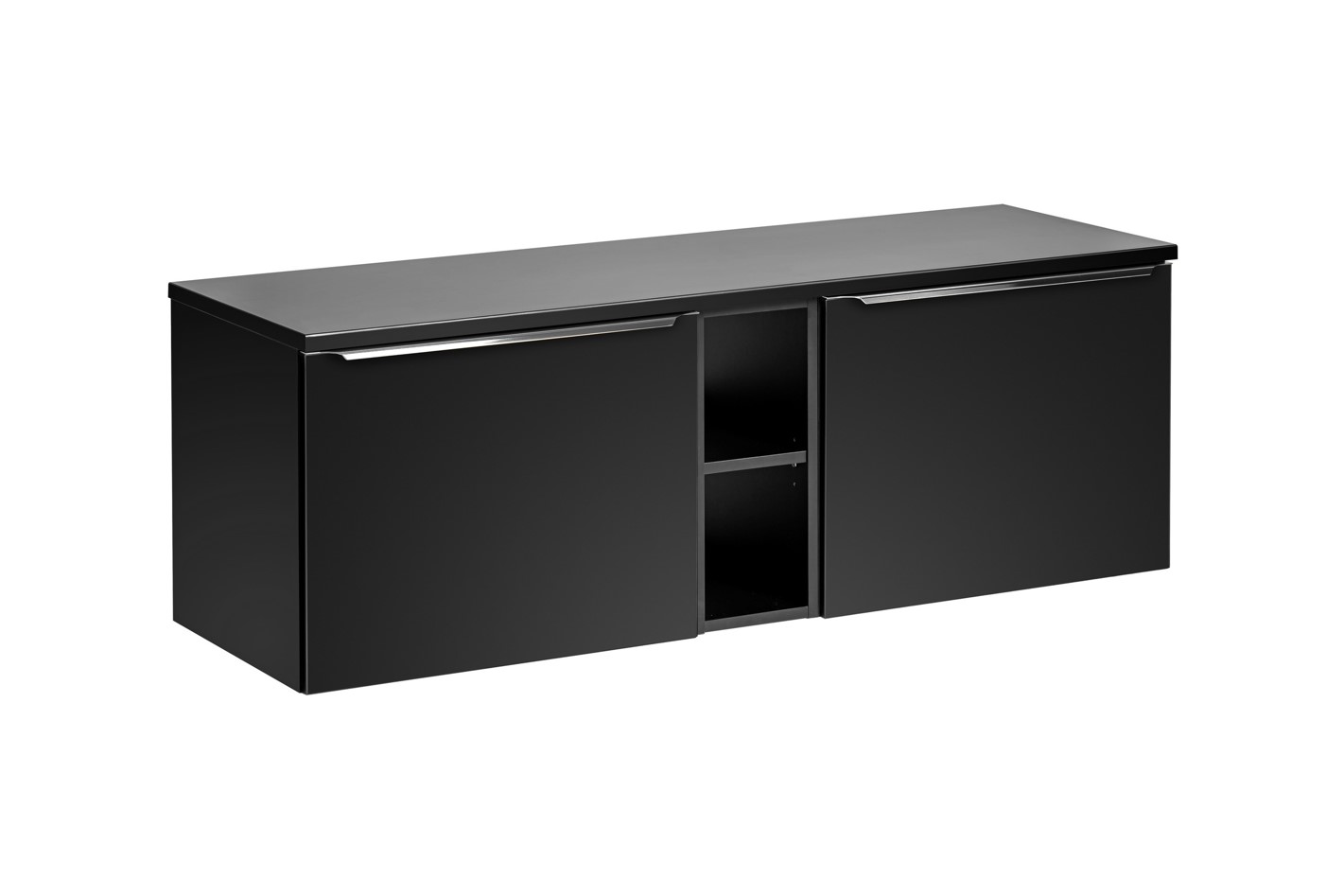 Levně ArtCom Koupelnová skříňka s deskou SANTA FE Black D140/1 | 140 cm