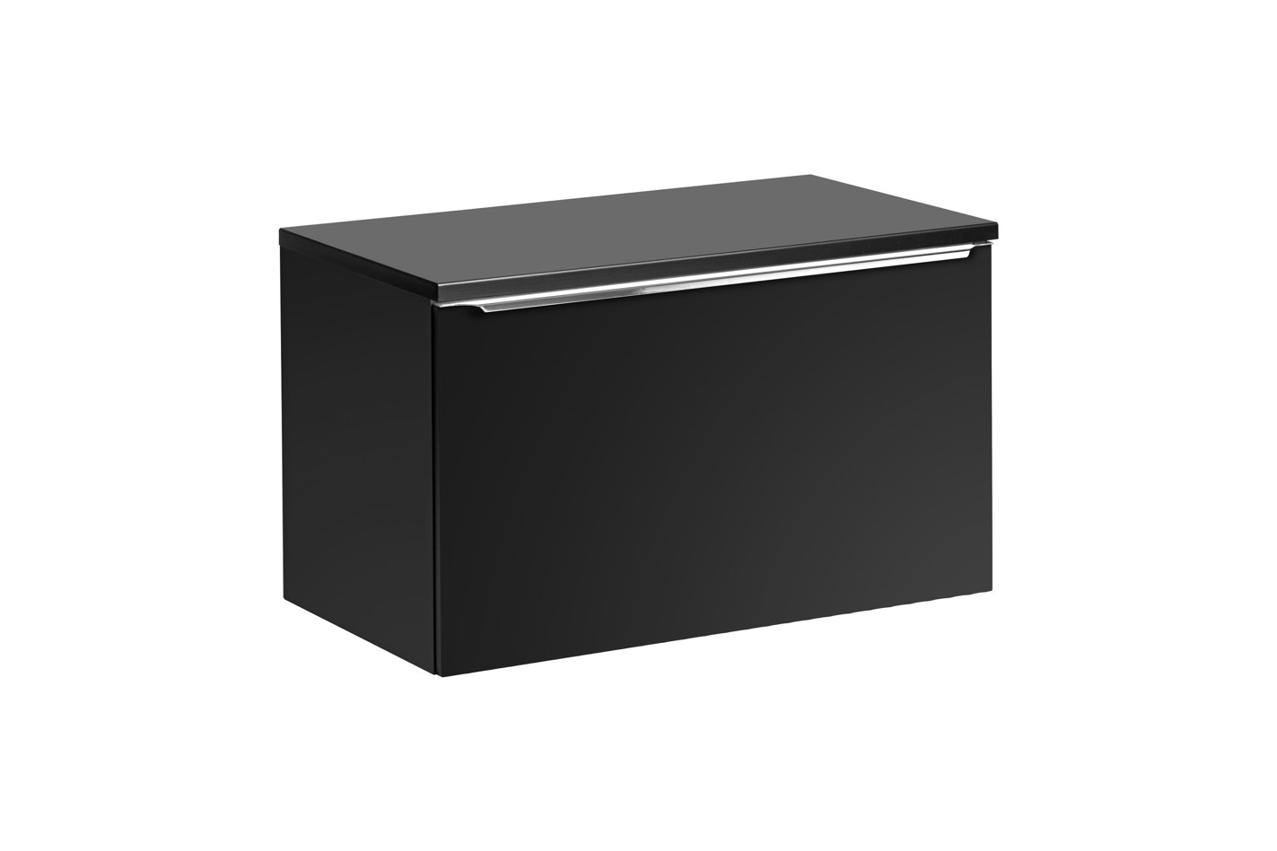 Levně ArtCom Koupelnová skříňka s deskou SANTA FE Black D80/1 | 80 cm