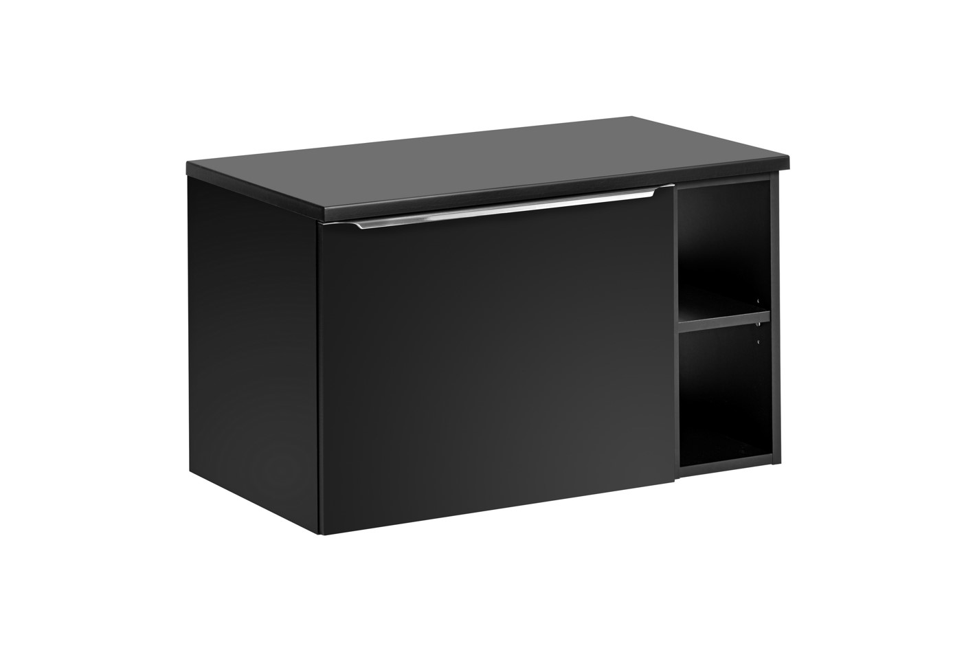 Levně ArtCom Koupelnová skříňka s deskou SANTA FE Black D80/2 | 80 cm