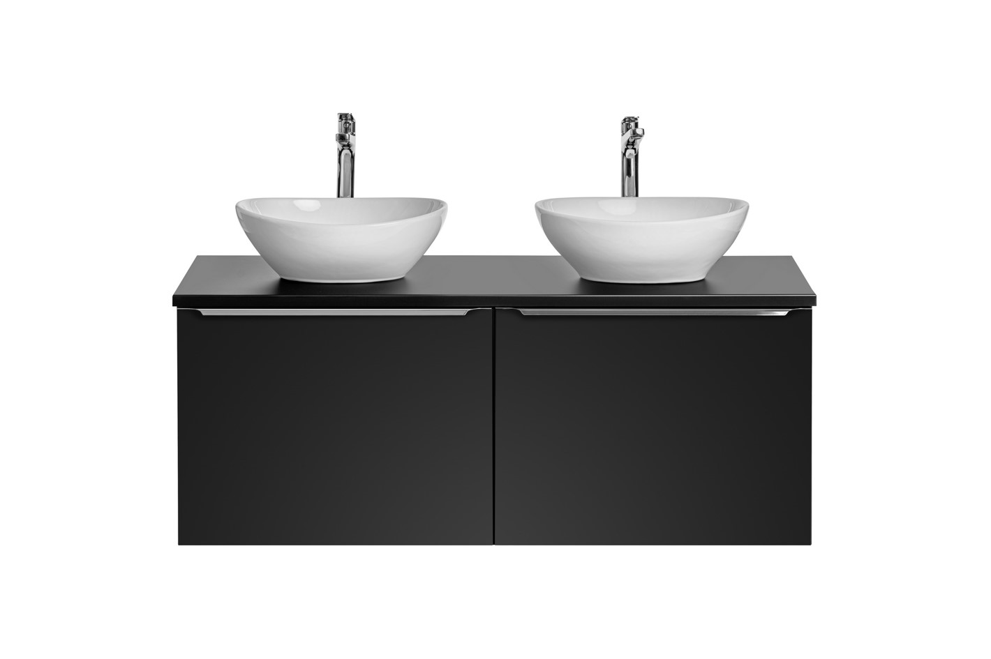 Levně ArtCom Koupelnová skříňka s umyvadlem a deskou SANTA FE Black DU120/2 | 120 cm
