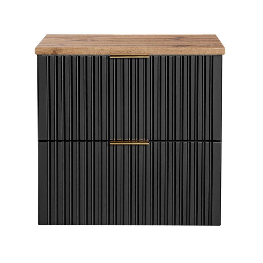 Levně ArtCom Koupelnová skříňka s deskou ADEL Black D60/2 | 60 cm