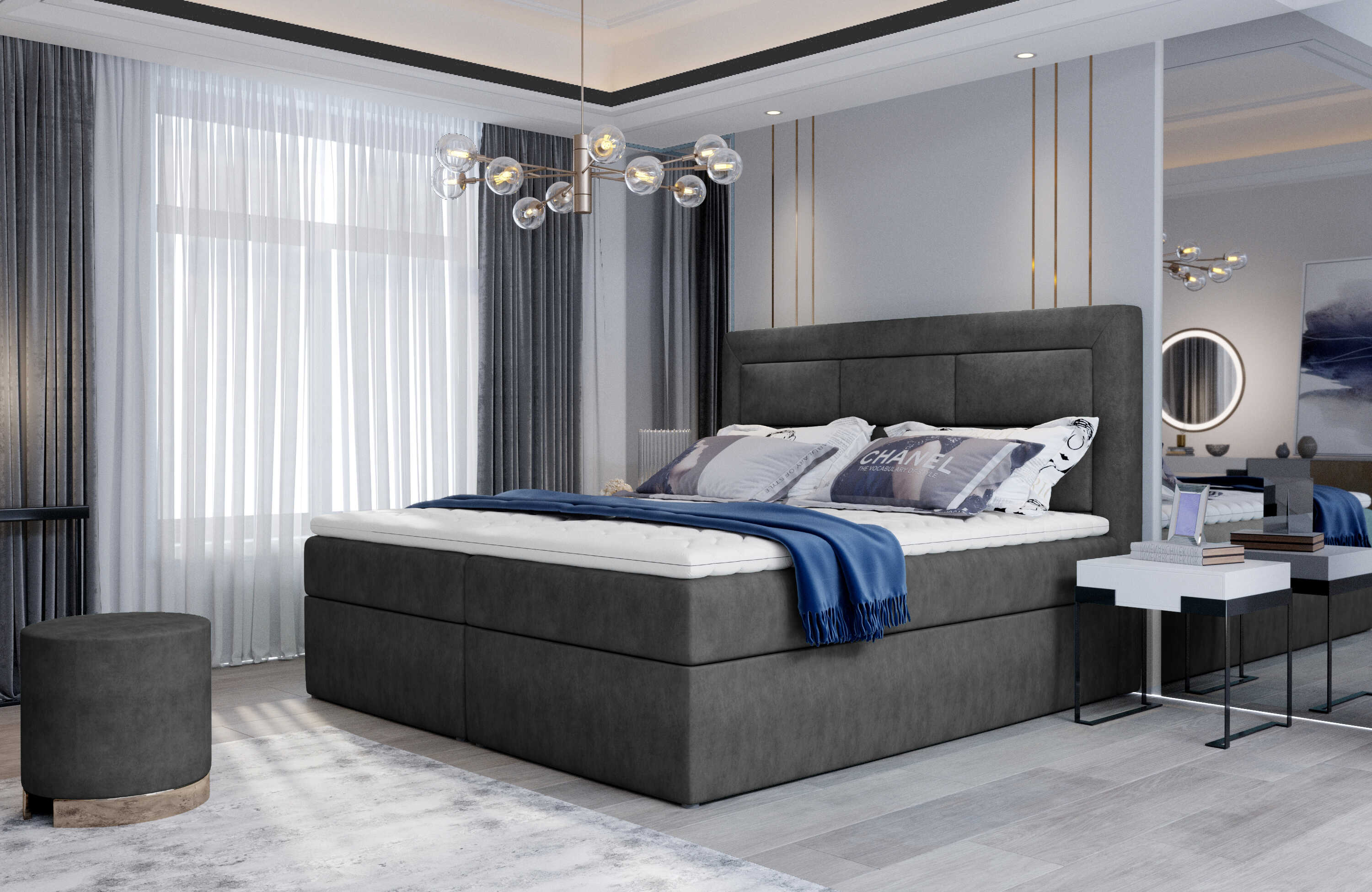 Levně Artelta Manželská postel VIVRE | 160 x 200 cm Barva VIVRE: Grande 81