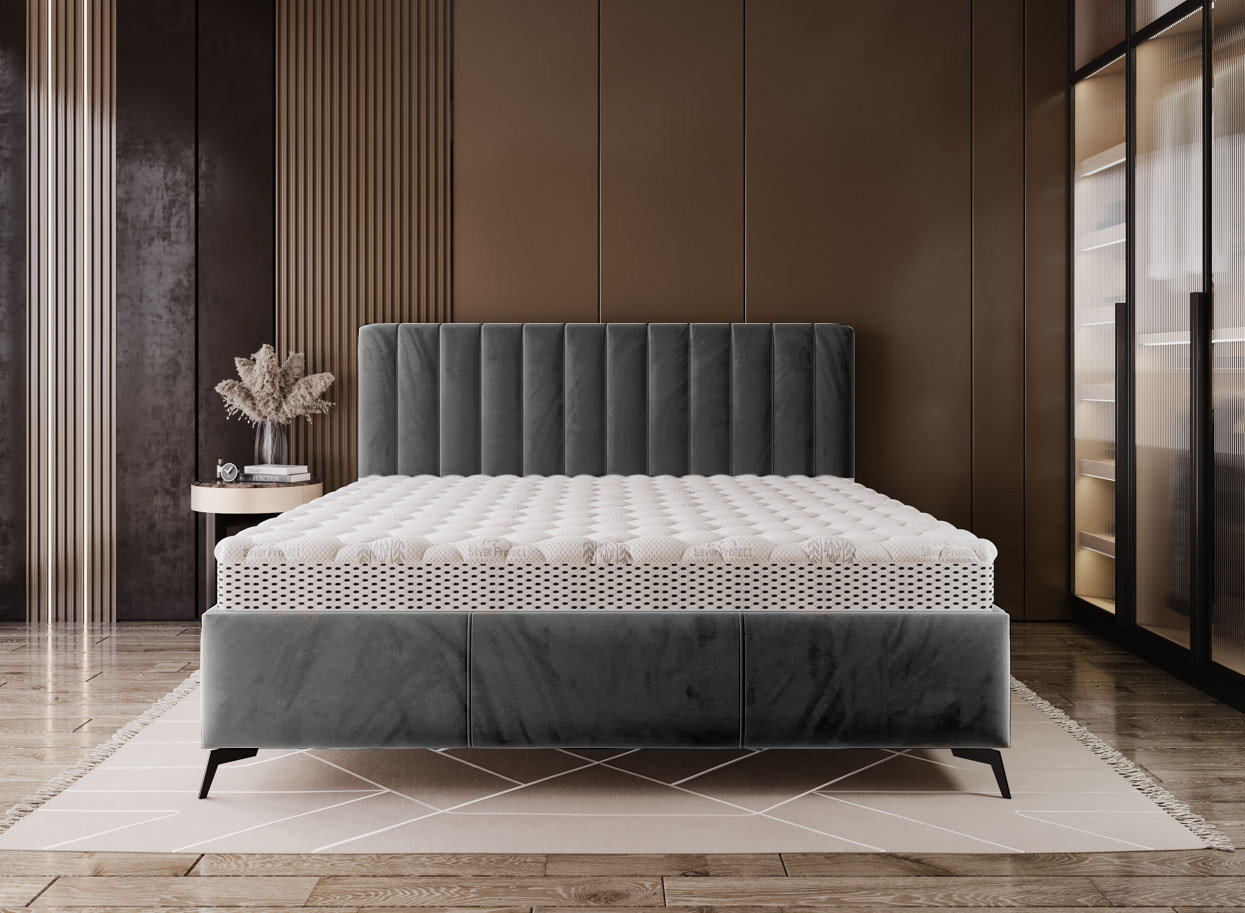 ArtMarz Luxusní manželská postel MY LADY | šedá 160 x 200 cm