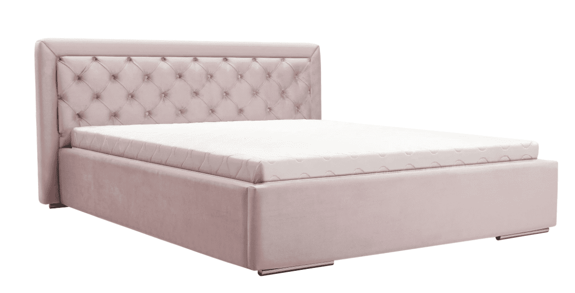 ArtIdz Čalouněná manželská postel DANIELLE | růžová 160 x 200 cm Typ: Drevený rošt