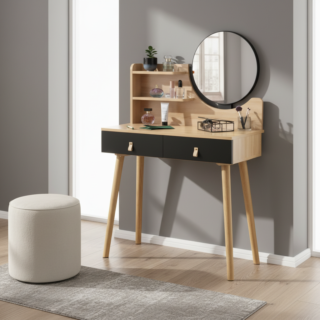 ArtJum Toaletní stolek SCANDI 2 černá | CM-324312