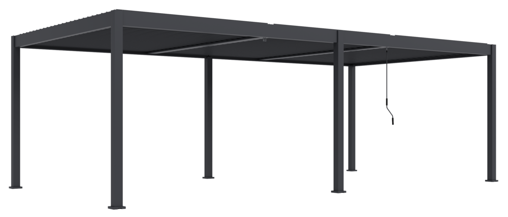 ArtRoja Bioklimatická hliníková pergola INTRO DUO volně stojící | antracit 8 x 4 m