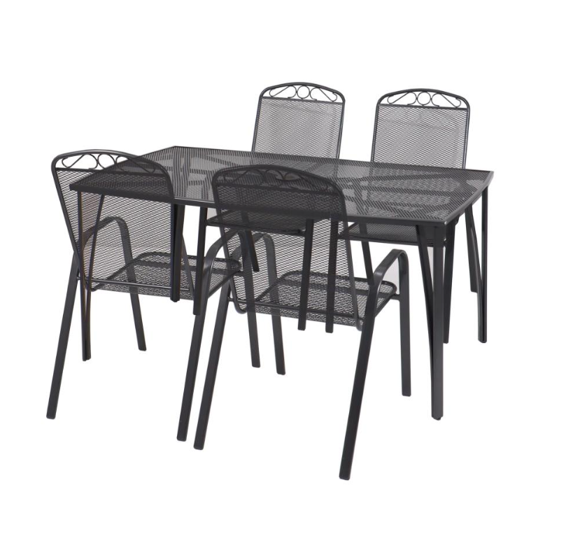 Elvisia Zahradní set ALMVIK 4+1 | černá
