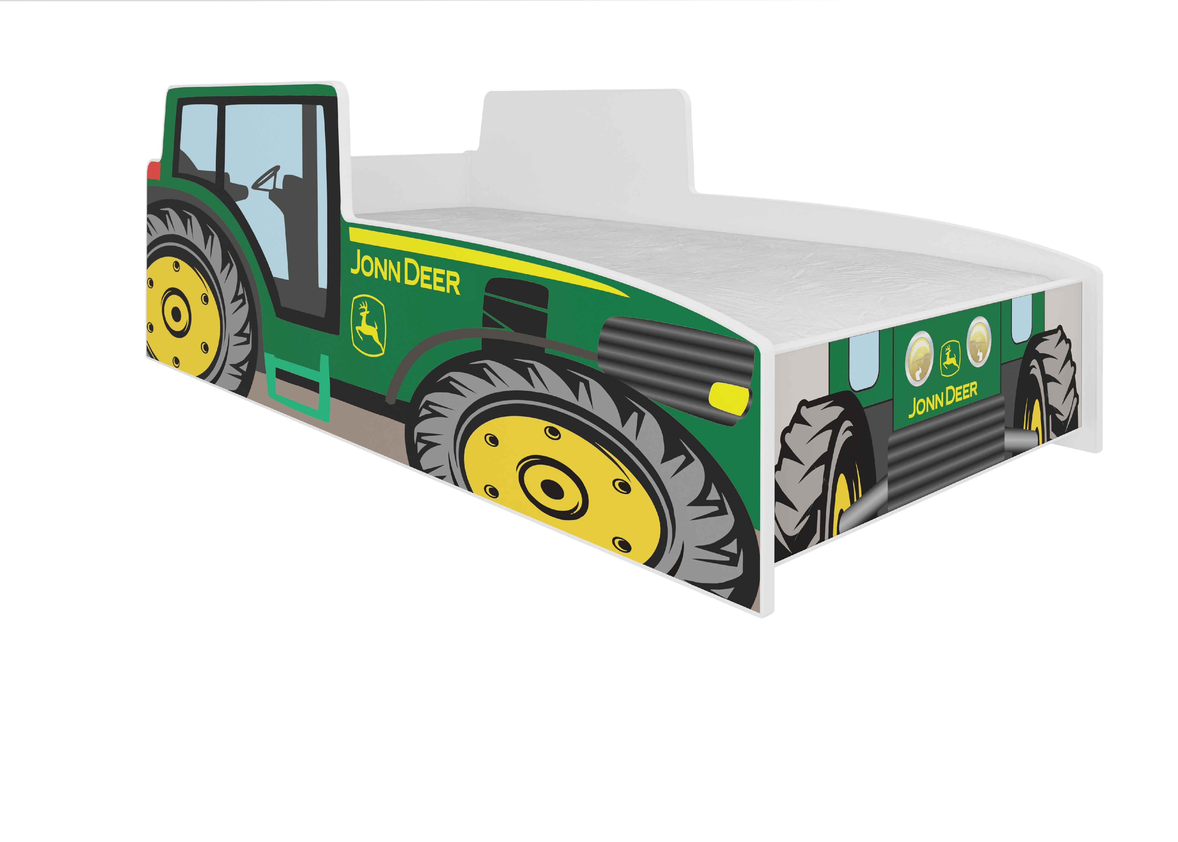 ArtAdrk Dětská auto postel TRACTOR Barva: Zelená, Provedení: 80 x 160 cm