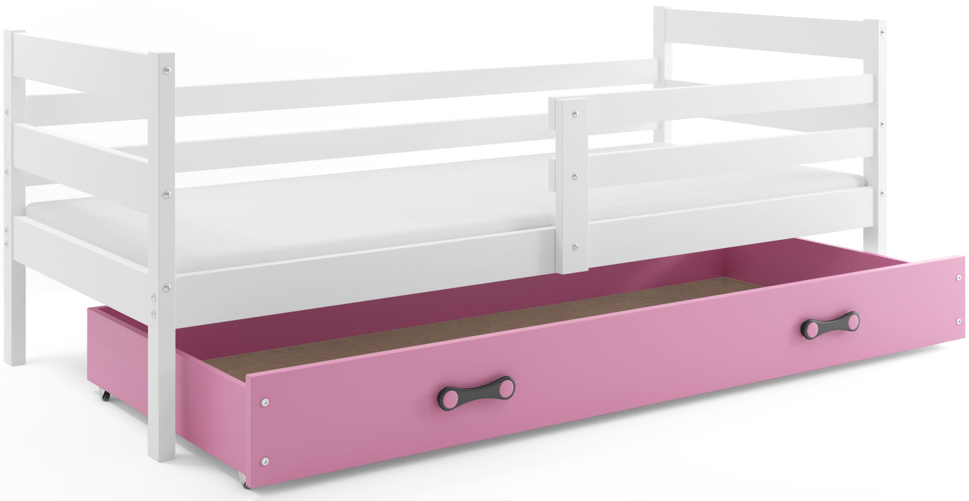 Levně BMS Dětská jednolůžková postel ERYK | bílá Barva: bílá / růžová, Rozměr: 190 x 80 cm
