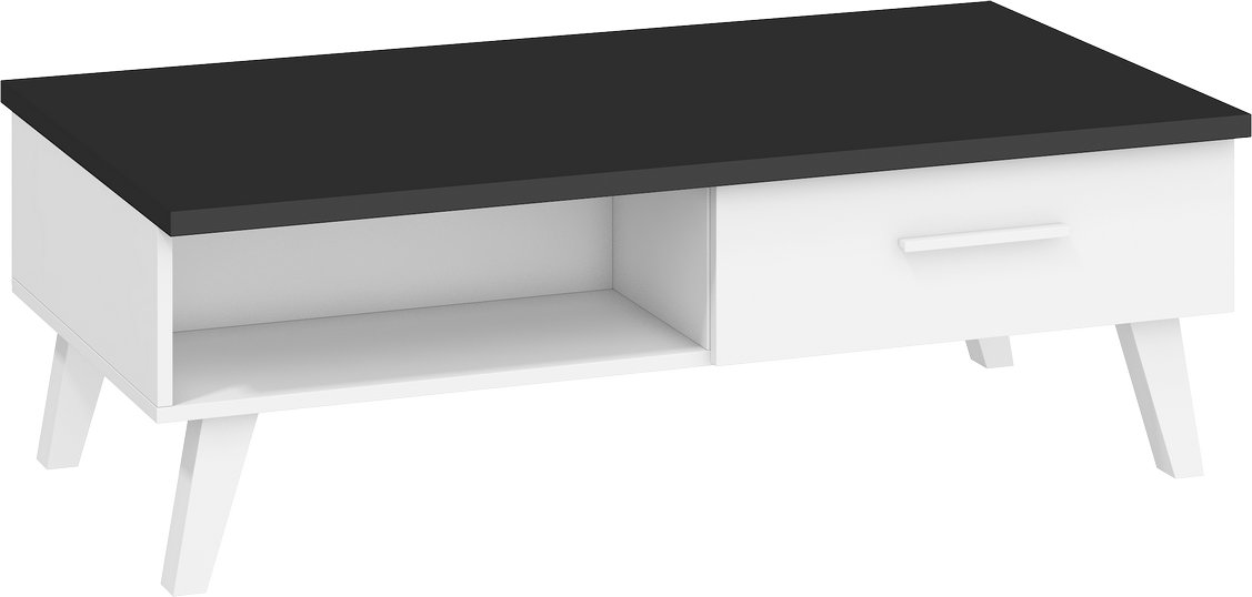 Levně ArtCross Konferenční stolek NORDIS-07 | 2D Barva: Černá/bílá