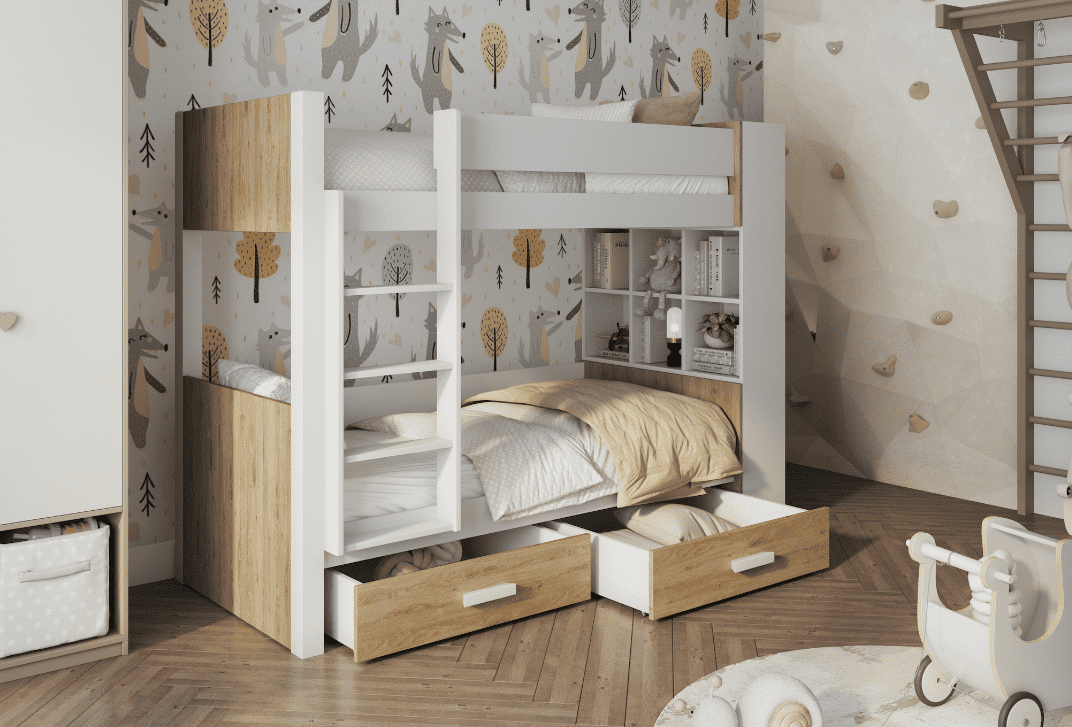 ArtBed Dětská patrová postel GASPAR | 80 x 180 cm Provedení: Moření - Barva