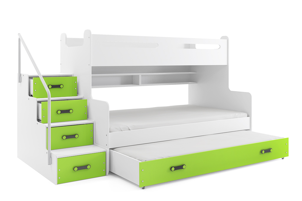 Levně BMS Dětská patrová postel s přistýlkou MAX 3 Barva: Zelená