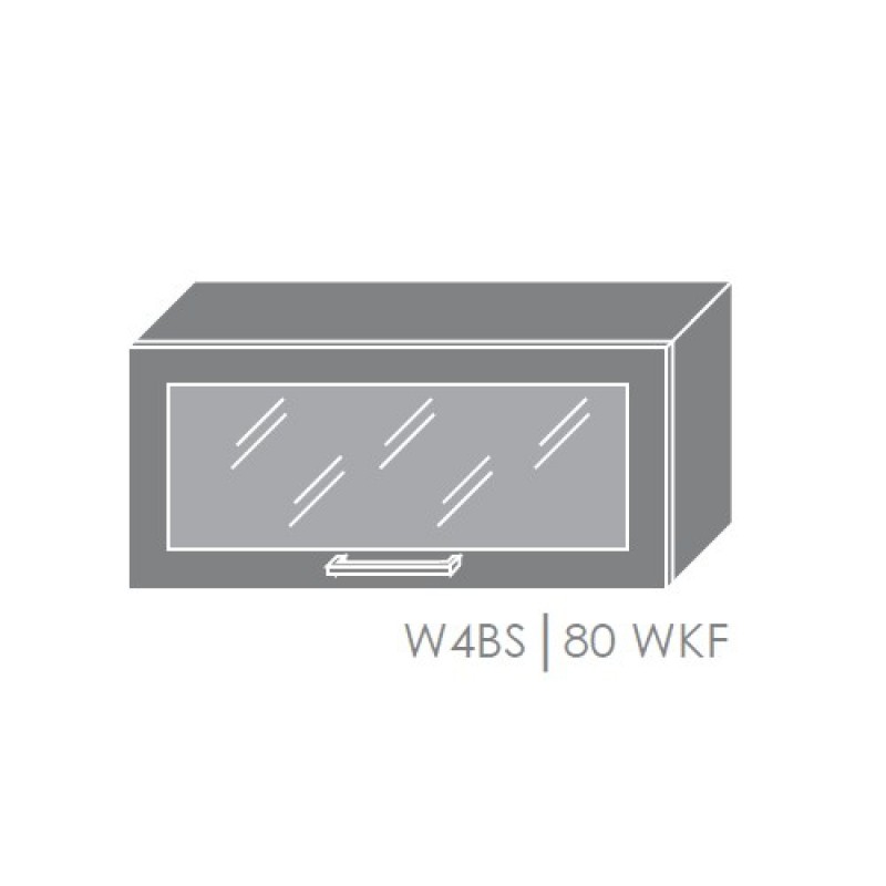 Levně ArtExt Kuchyňská linka Brerra - lesk Kuchyně: Horní skříňka W4BS/80 WKF / rám v barvě dvířek (ŠxVxH) 80 x 36 x 32,5 cm
