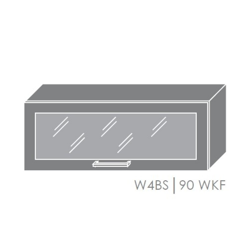 Levně ArtExt Kuchyňská linka Brerra - lesk Kuchyně: Horní skříňka W4BS/90 WKF / rám v barvě dvířek (ŠxVxH) 90 x 36 x 32,5 cm