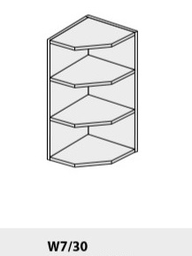 Levně ArtExt Kuchyňská linka Brerra - lesk Kuchyně: Horní skříňka W7/30/(ŠxVxH) 30 x 72 x 32,5 cm