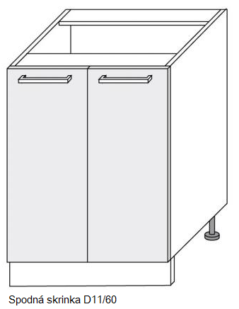 ArtExt Kuchyňská linka Brerra - lesk Kuchyně: Spodní skříňka D11/60 / (ŠxVxH) 60 x 82 x 50 cm