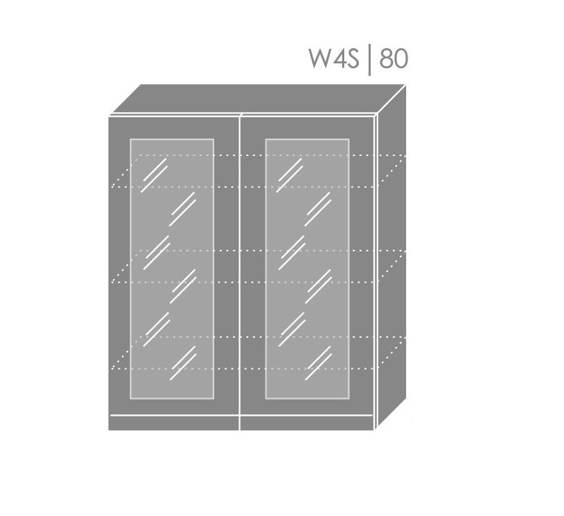 ArtExt Kuchyňská linka Brerra - mat Kuchyně: Horní skříňka W4S/80/(ŠxVxH) 80 x 96 x 32,5 cm