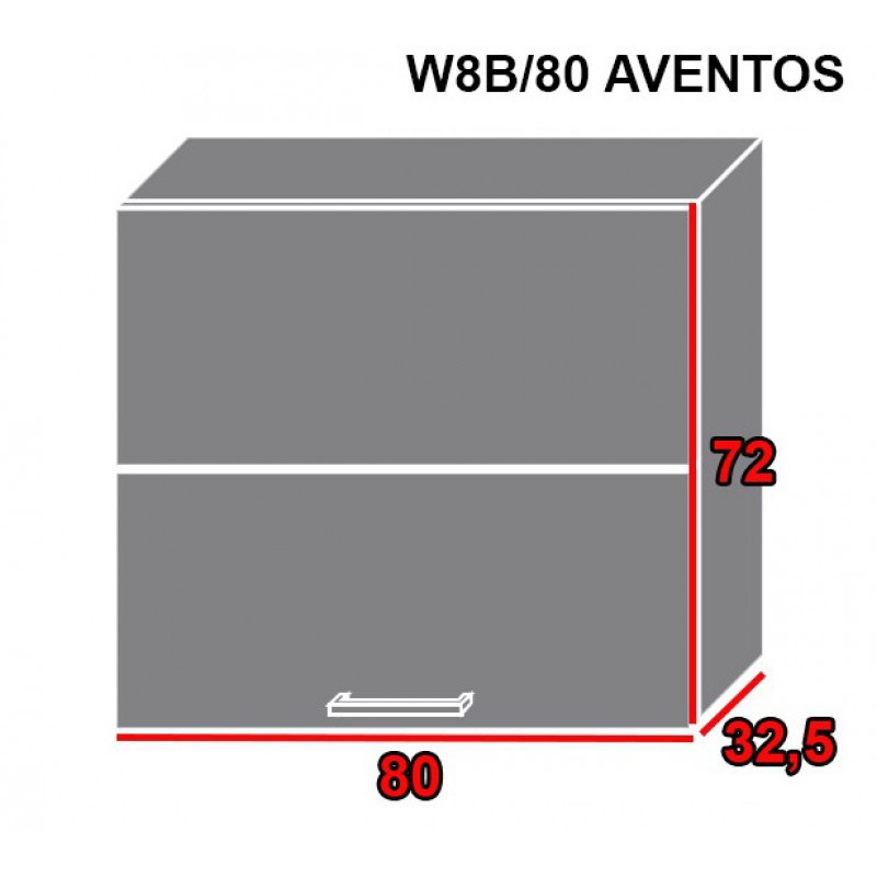 Levně ArtExt Kuchyňská linka Brerra - mat Kuchyně: Horní skříňka W8B/80 AVENTOS/korpus grey, lava, bílá (ŠxVxH) 80 x 72 x 32,5 cm