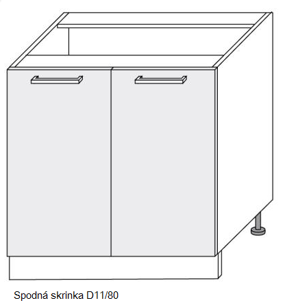 ArtExt Kuchyňská linka Florence - mat Kuchyně: Spodní skříňka D11/80/(ŠxVxH) 80 x 82 x 50 cm