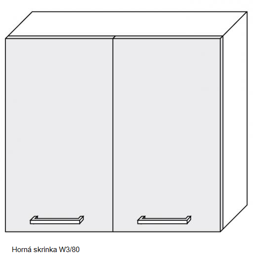 ArtExt Kuchyňská linka Florence - mat Kuchyně: Horní skříňka W3/80/(ŠxVxH) 80 x 72 x 32,5 cm