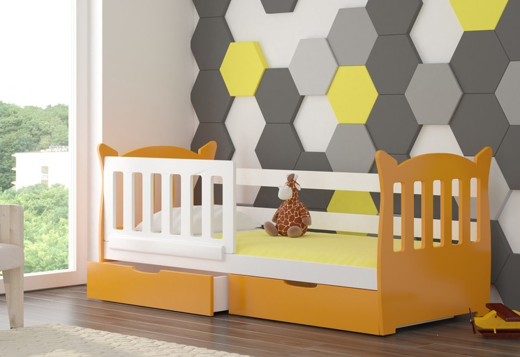 ArtAdrk Dětská postel LENA Barva: Bílá / oranžová