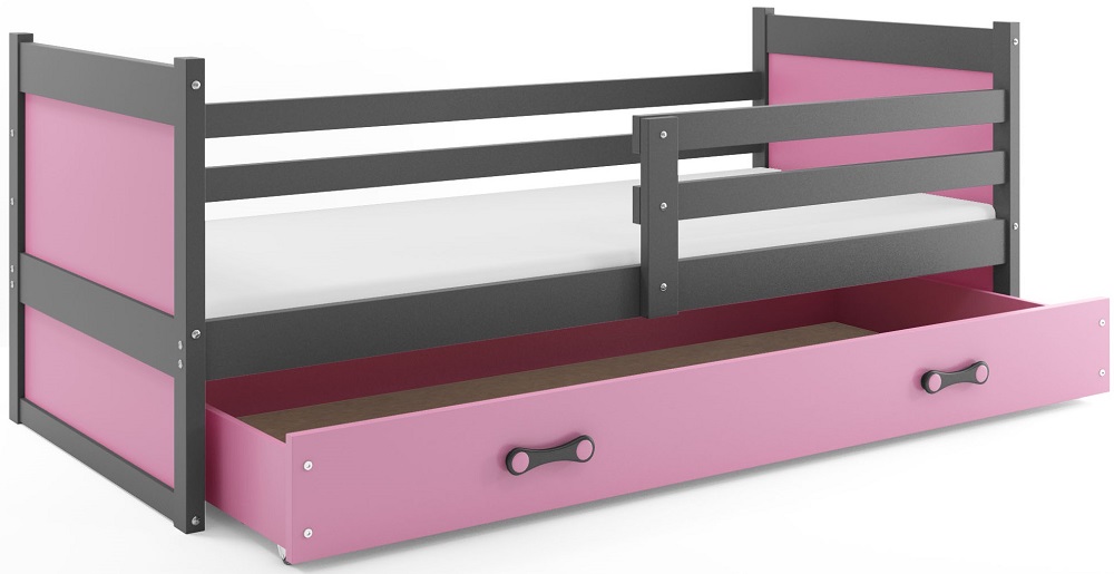 Levně BMS Dětská postel RICO 1 | šedá 90 x 200 cm Barva: Růžová