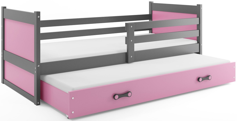 Levně BMS Dětská postel s přistýlkou RICO 2 | šedá 80 x 190 cm Barva: Růžová