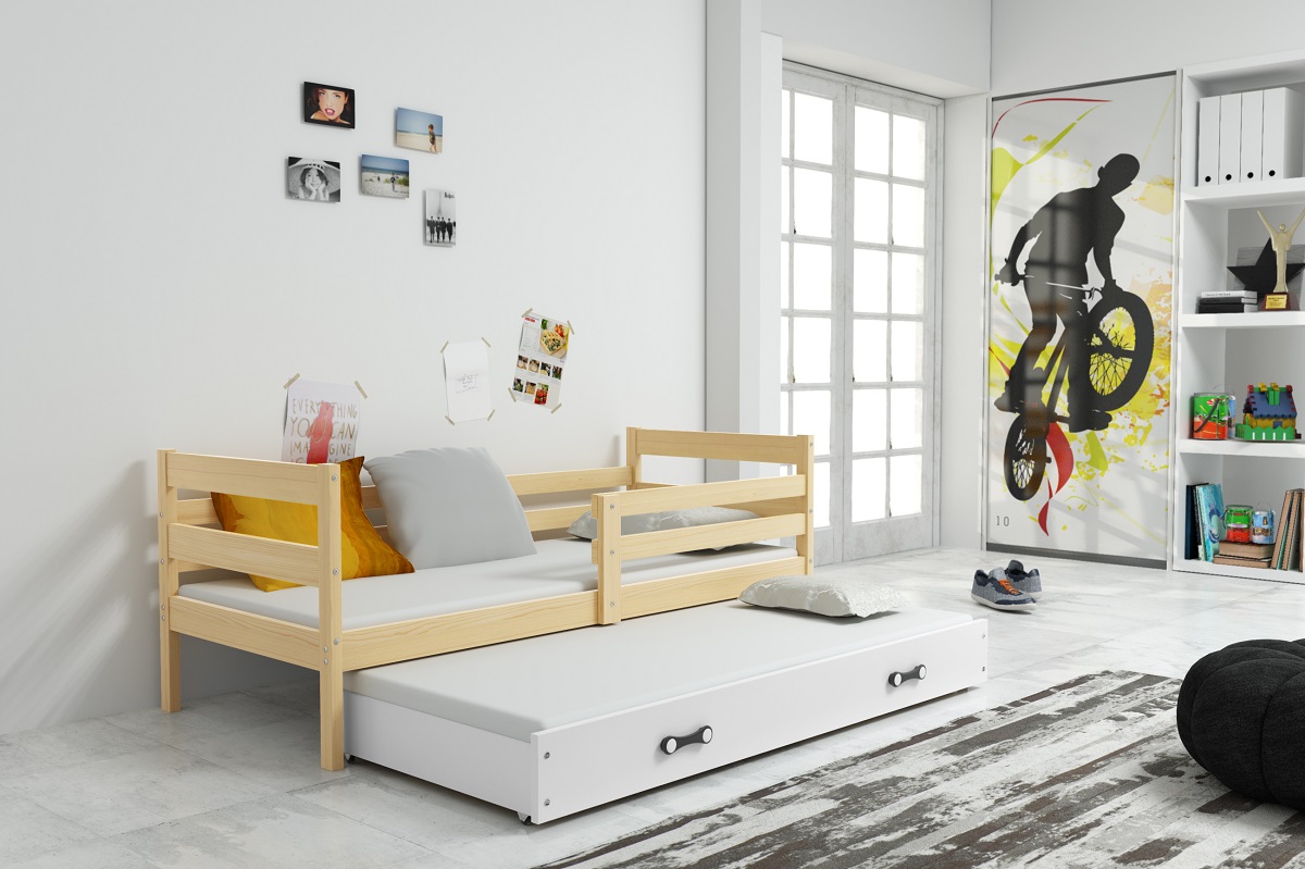 Levně BMS Dětská postel s přistýlkou Eryk 2 | borovice Barva: Borovice / bílá, Rozměr: 190 x 80 cm