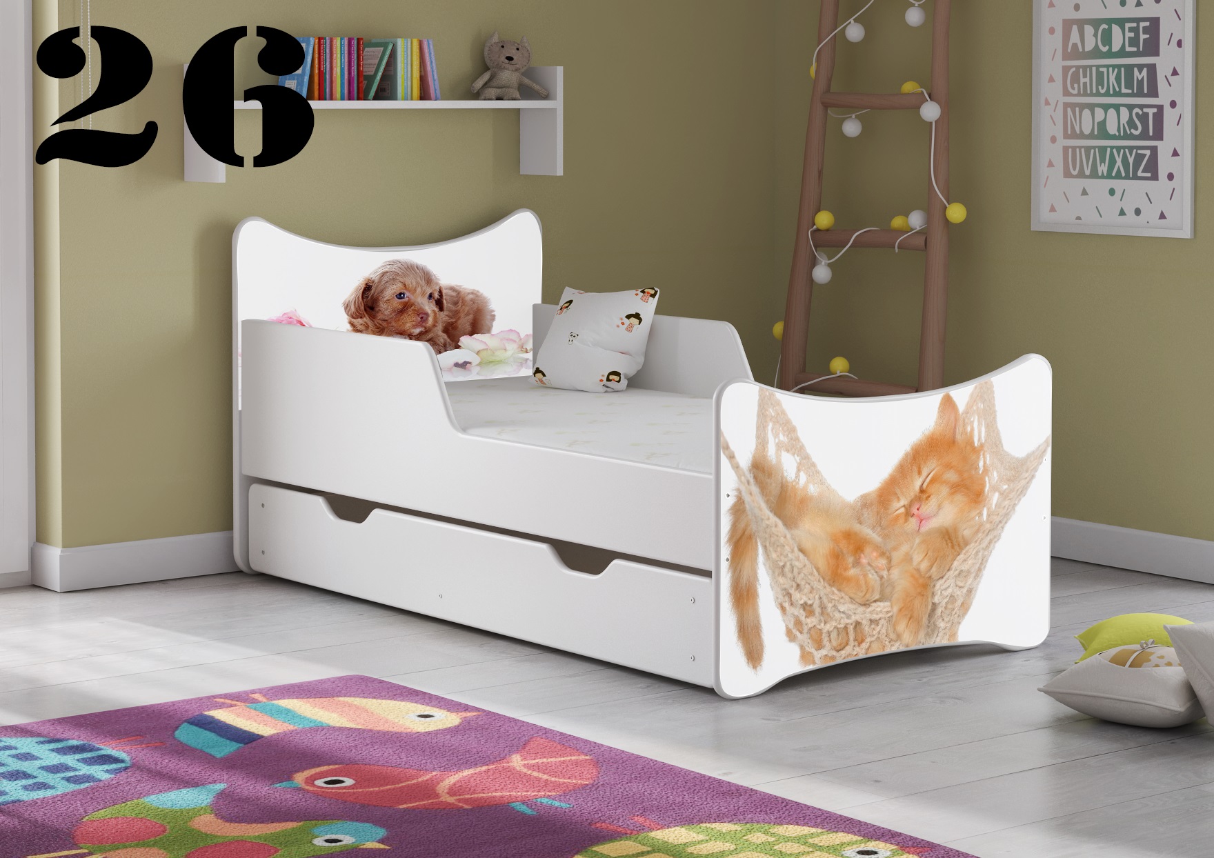 Levně Detská posteľ SMB - zvieratá Provedení: Obrázek č.26