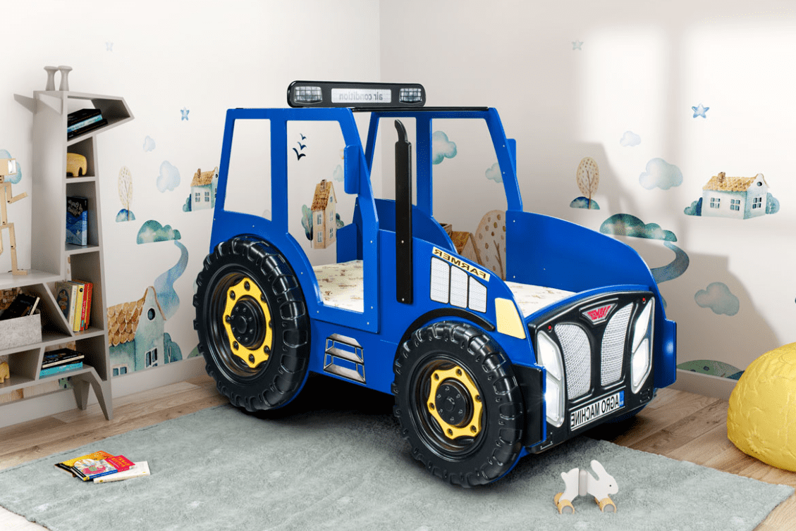 Detská posteľ Traktor modrý